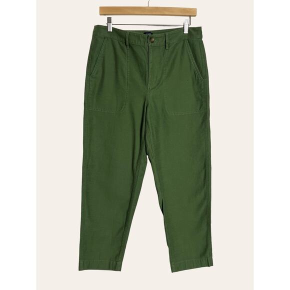 J.Crew Utility Chino Taper Straight Green Casual Pants Size 8 - Picture 1 of 7